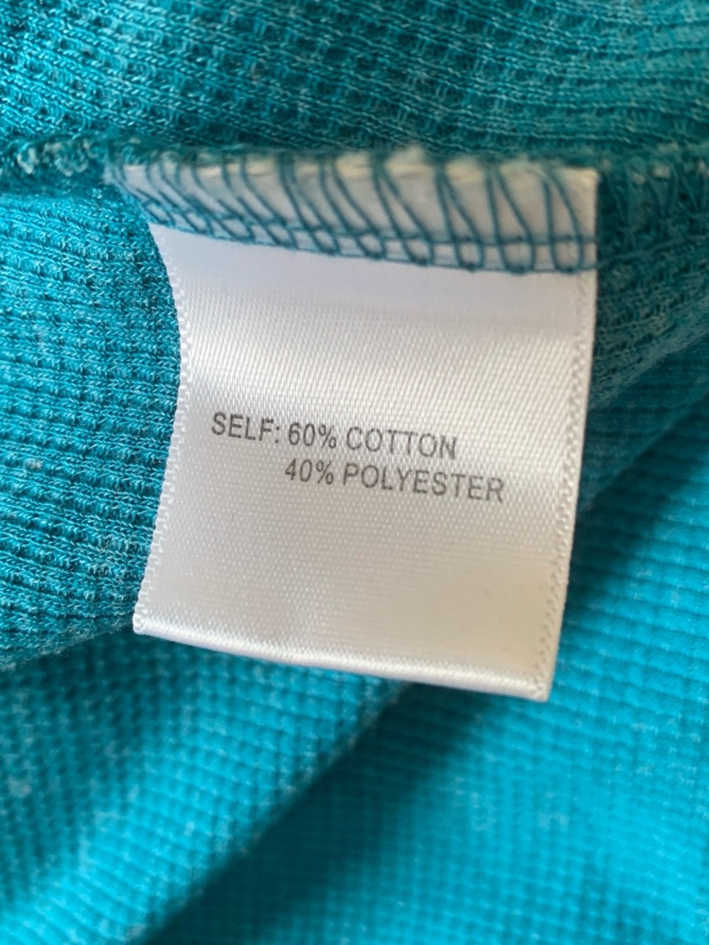 Turquoise 2X cotton Hooded Knit Pullover - Picture 6 of 6
